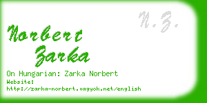 norbert zarka business card